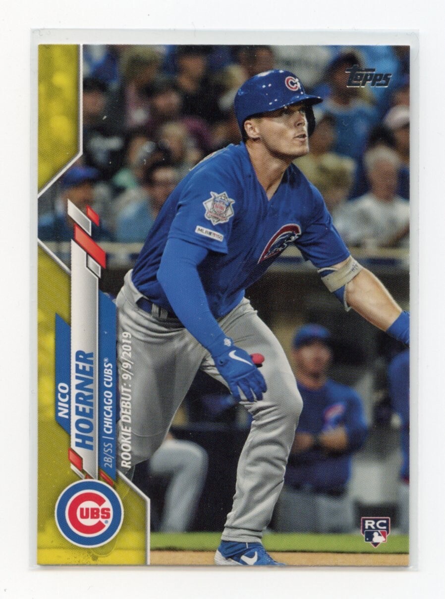 Nico Hoerner 2020 Topps Update Yellow Parallel Rookie RC U-251 Cubs