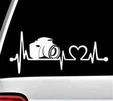 Camera Heartbeat Lifeline Decal Sticker Car Truck SUV Van Laptop Surface K1088
