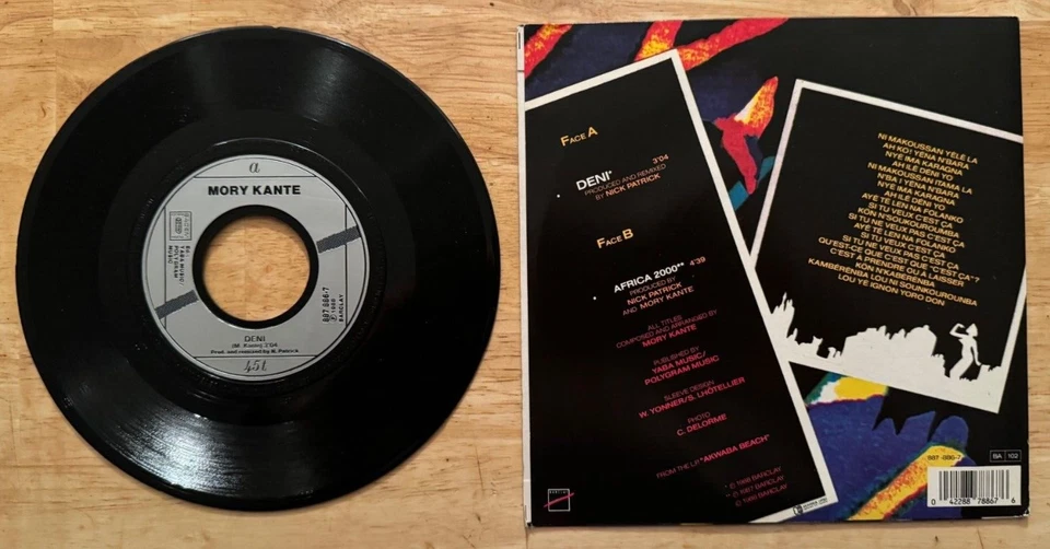 45 7" FRENCH SP MORY KANTE DENI - Image 2 of 2