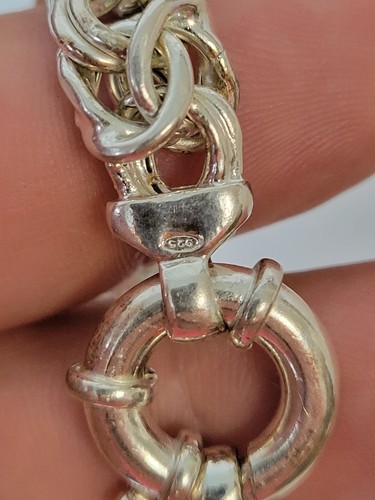 OTC ITALY 925 STERLING SILVER LARGE BYZANTINE BRACELET 7.5" CLASSIC 22.6g Estate - Picture 5 of 8