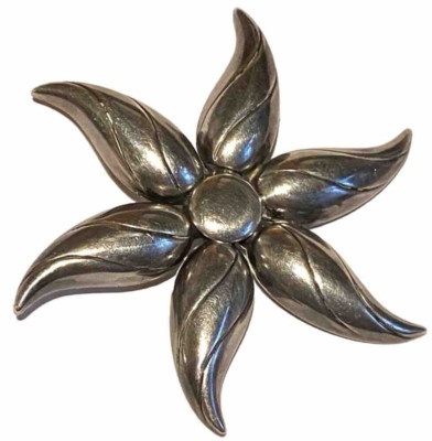 GOLDBERG KIRSCHMANN STERLING SILVER LARGE VINTAGE MODERNIST PENDANT BROOCH PIN