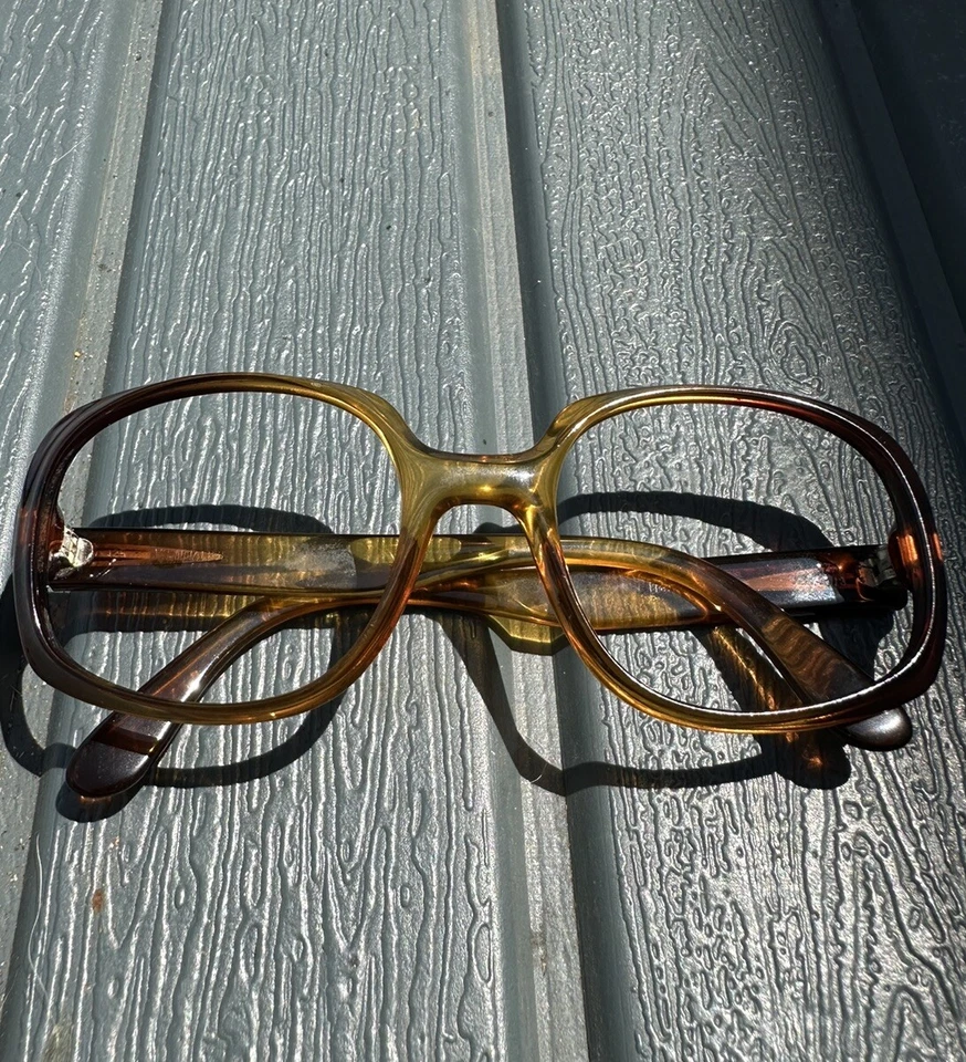 Marco de gafas vienalino de colección marrón degradado cuadrado plástico, único 48[]19-125 Foto 2 de 4