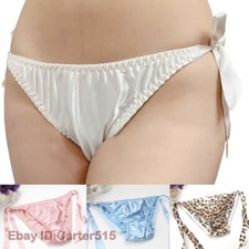 Womens 100 Silk Low-Rise Bikinis Underwear Knickers Cute Brief Side Tie Panties