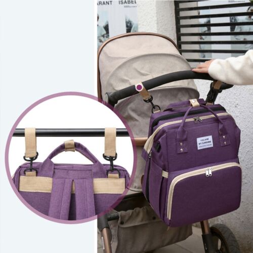 Foldable Large Mummy Bag Baby Bed Backpack Maternity Nappy Diaper Milk AU STOCK - Picture 10 of 18