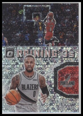 #9 Damian Lillard 2021-22 Donruss Optic Raining 3s Holo Fast Break