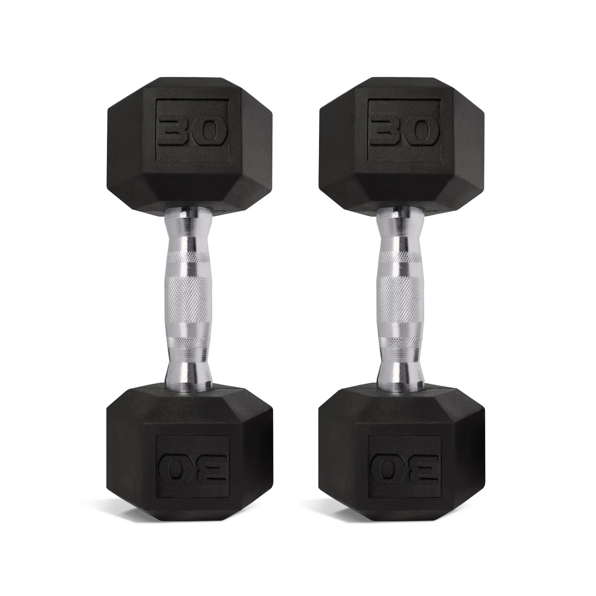 CAP Barbell, 30-60lb Coated Rubber Hex Dumbbell, Pair, Ships in 2