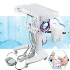 Portable 4H Mobile Dental Delivery Unit System Cart Treatment Work Compressor US