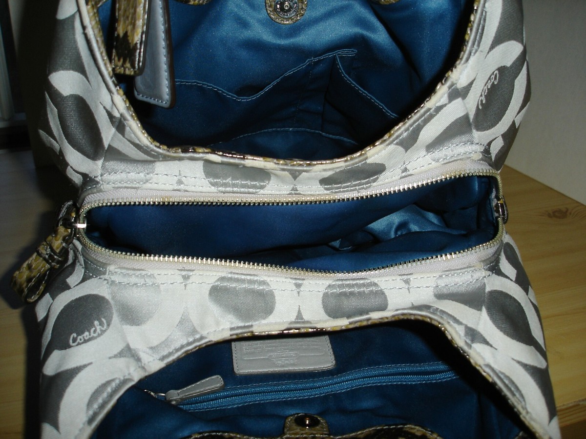 Coach 17689 Madison OP Art Sateen Maggie Shoulder Bag Coach 17689 Madison OP Art Sateen Maggie Shoulder Bag