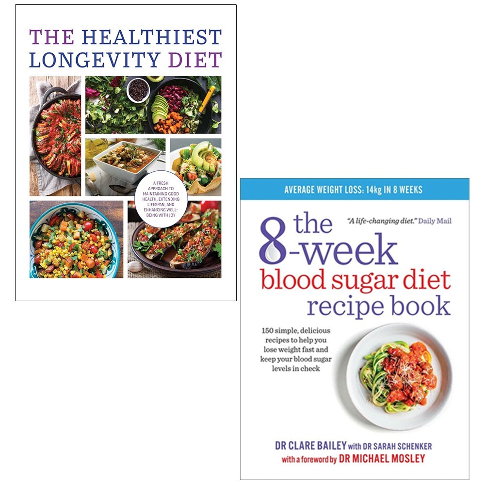 8-Week Blood Sugar Diet Recipe, Healthiest Longevity Diet Chartwell 2 Books Set