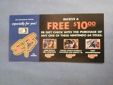 ELECTRONICS BOUTIQUE / EB GAMES Discount Mailer Insert EB GIFT CHECK N64