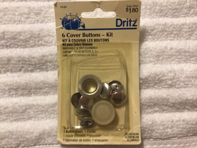 DRITZ Cover Buttons Kit, button maker and pusher included, 6 sets, unopened 5/8 