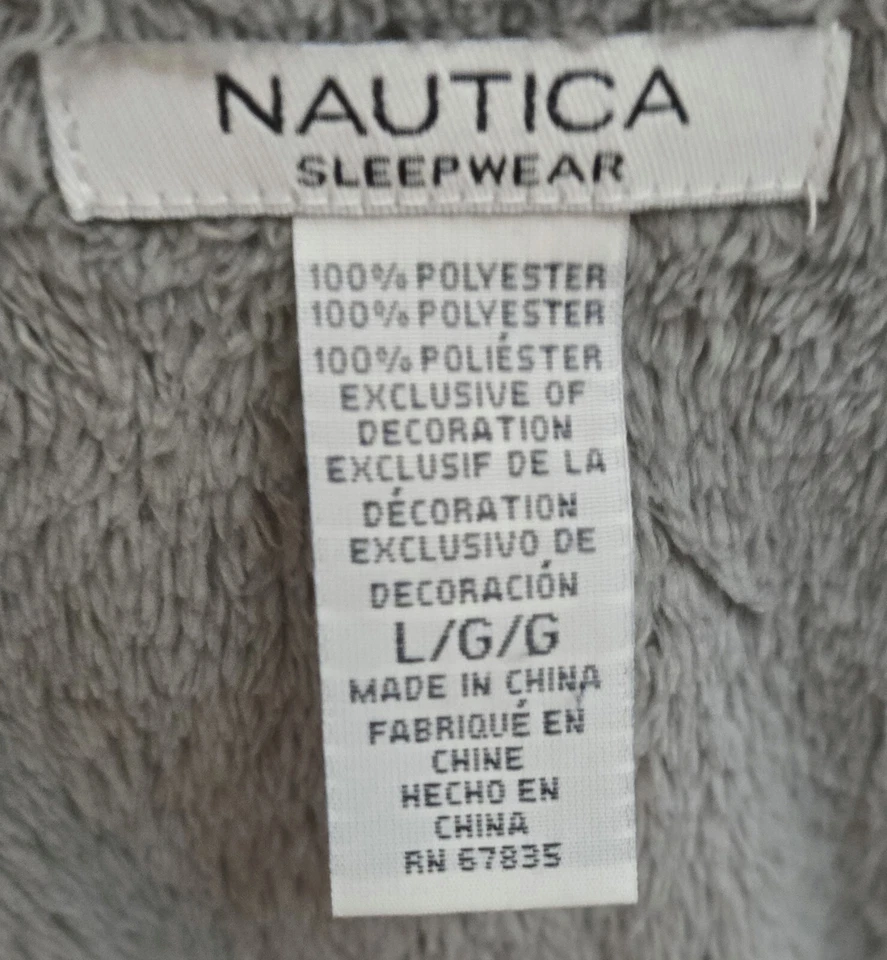 Camisa para dormir Nautica gris manga larga cuello en V camisón de piel sintética para mujer ¡CALIENTE! Foto 2 de 2