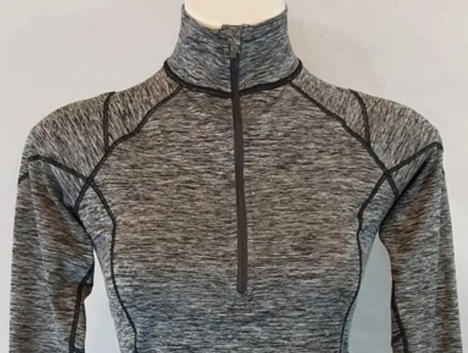 Reebok Quarter Zip Pullover Jacket Small Black Gr… - image 3