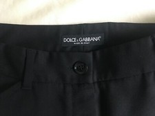DOLCE & GABBANA Stretch Virgin Wool Black Pants IT 38 U.S. Sz 0, Made in Italy