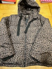 Hush Leopard Print Puffa Jacket, Size 16
