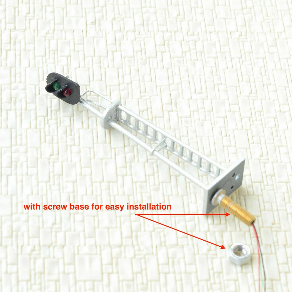 1 x HO / OO scale model railroad block signal 2 aspects LED light silver #S2LH - Image 4 of 4