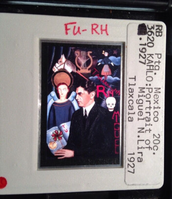 Frida Kahlo ''Portrait Miguel N. Lira'' Mexican Magic Realism 35mm Slide