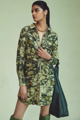 pilcro green dress Pilcro by Anthropologie Green Cotton Mini Dress size XS