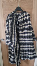 Maje Poncho-style Wool Coat In Tartan Carreaux Size 8 - Wool & Alpaca - Rrp£529