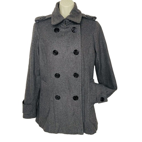 VINTAGE 1990's COOPER COLLECTIONS LARGE LEATHER JACKET PEA COAT