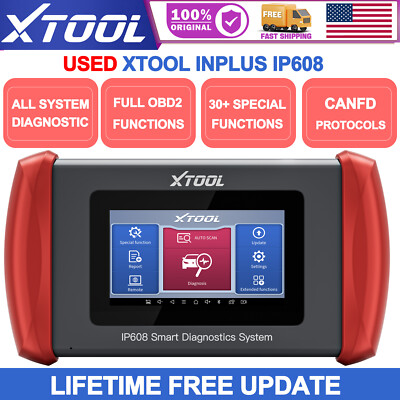 Used XTOOL IP608 OBD2 Scanner Code Reader Car Full System Auto Diagnostic Tool 