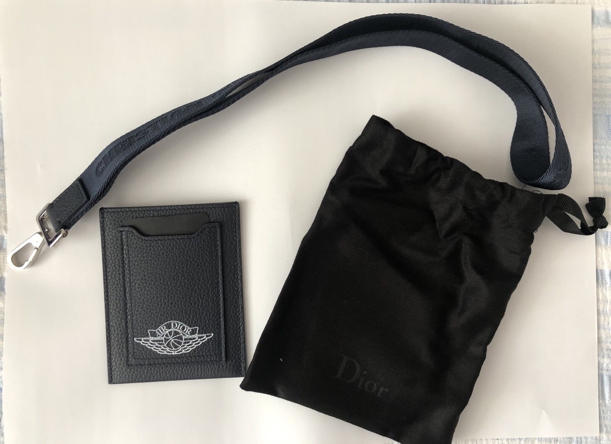Air Dior x Jordan Navy Card Holder Badge Holder With Lanyard