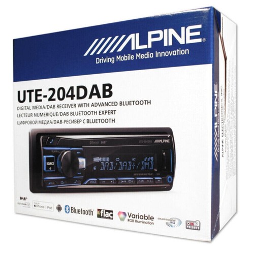 ALPINE UTE-204DAB Autoradio Stereo Radio Bluetooth Usb Microfono UTE 204 DAB NEW - Afbeelding 8 van 9