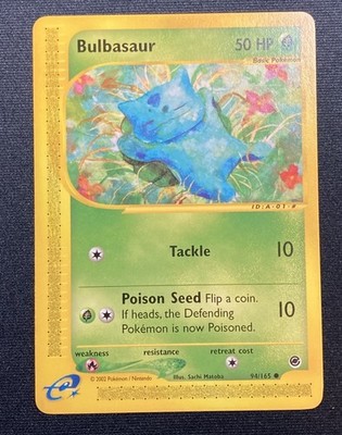 Bulbasaur Non-Holo 2002 Pokemon Expedition #94/165 Common Lightly Played