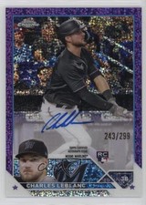2023 Topps Chrome Update Purple Speckle Refractor /299 Charles Leblanc Auto 1d0h