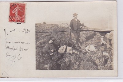 APT (surroundings): photo card of a hunting scene - good condition (one folded corner