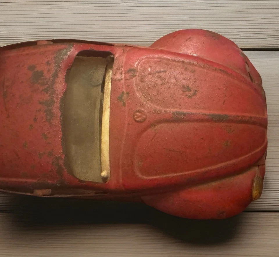 Vintage 1960s Red Tonka Volkswagen VW Beetle Bug #52680 Metal 8.5" Pressed Steel - Image 3 of 4