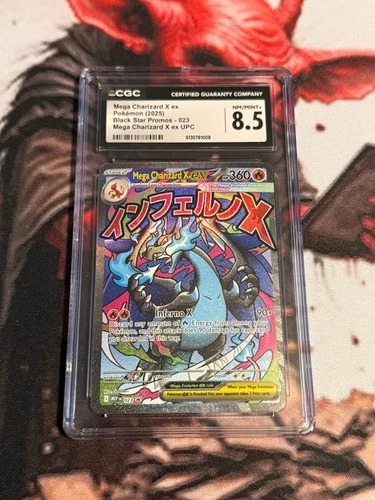 Pokemon TCG - Mega Charizard X ex - 2025 Black Star PROMO - #023 - NM/M+ CGC 8.5