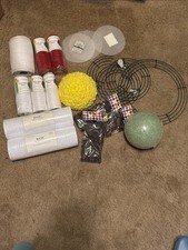 Large Wreath Making Supply Lot Deco Mesh Ribbon Forms Pom Poms Craft Bundle