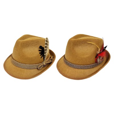 Männlicher Homburg Hut atmungsaktiv gedrehter Gürtel Widget Hut für Reisen Bier Festival