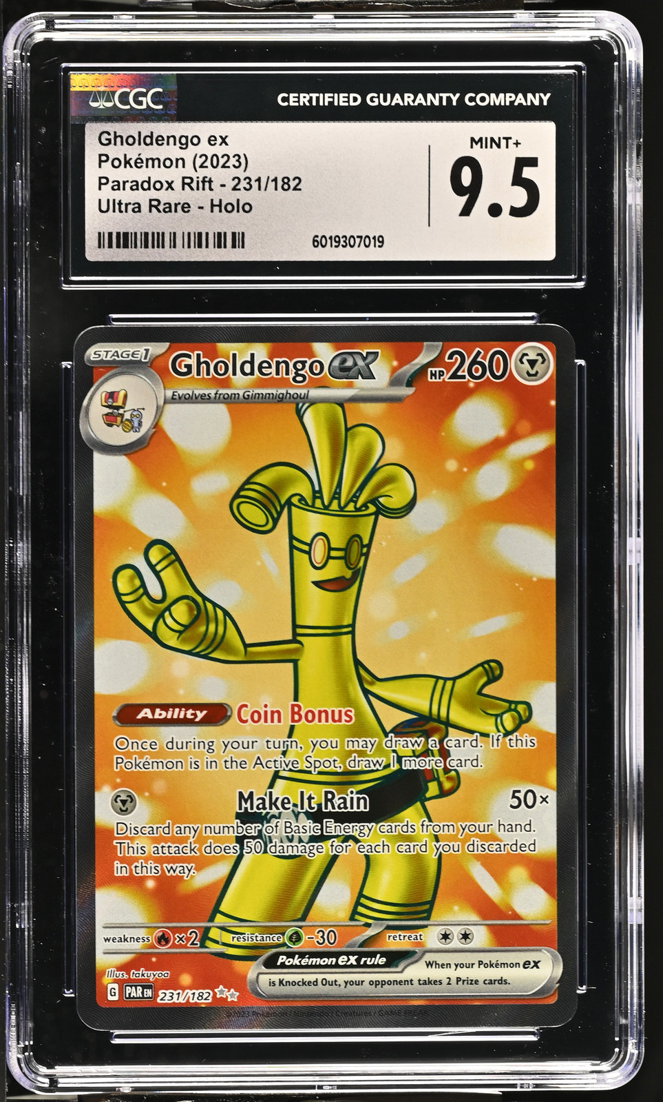Pokémon Gholdengo ex #231/182 English CGC 9.5 2023 Pokémon Paradox