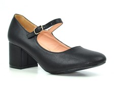 Women's Mary Jane Chunky Heel Dress Shoes with Adjustable Strap