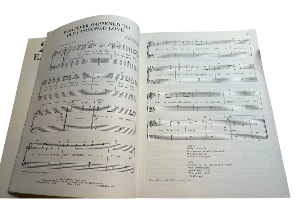 24 piezas de piano Country Easy fáciles de leer solos de piano con letras y cables 1985 Foto 3 de 4