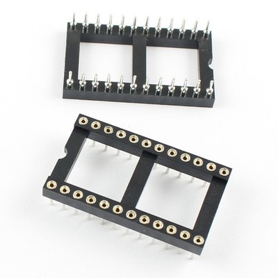 5Pcs 2.54mm Pitch 24 Pin DIP Round Pin   IC Socket Adaptor Wide *wq