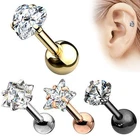 Tragus Helix Ear Piercing Cartilage Ear Piercing Stud Surgical Steel Cubic Zirconia