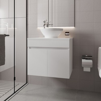 England Vessel Skin Vanity Kronos, White, for Bathroom