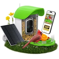 Bird Feeder with Camera, AI Identify 11000+ Birds, Smart Birdwatching Green