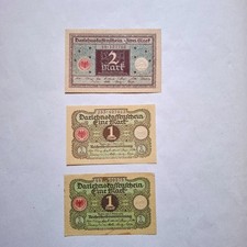 3x Notgeld 1920 Darlehenskassenschein 1 Mark (2x) + 2 Mark (1x) sehr guter Zust.