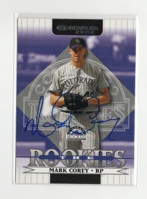 MARK COREY COLORADO ROCKIES 2002 DONRUSS IP/TTM AUTOGRAPH AUTO