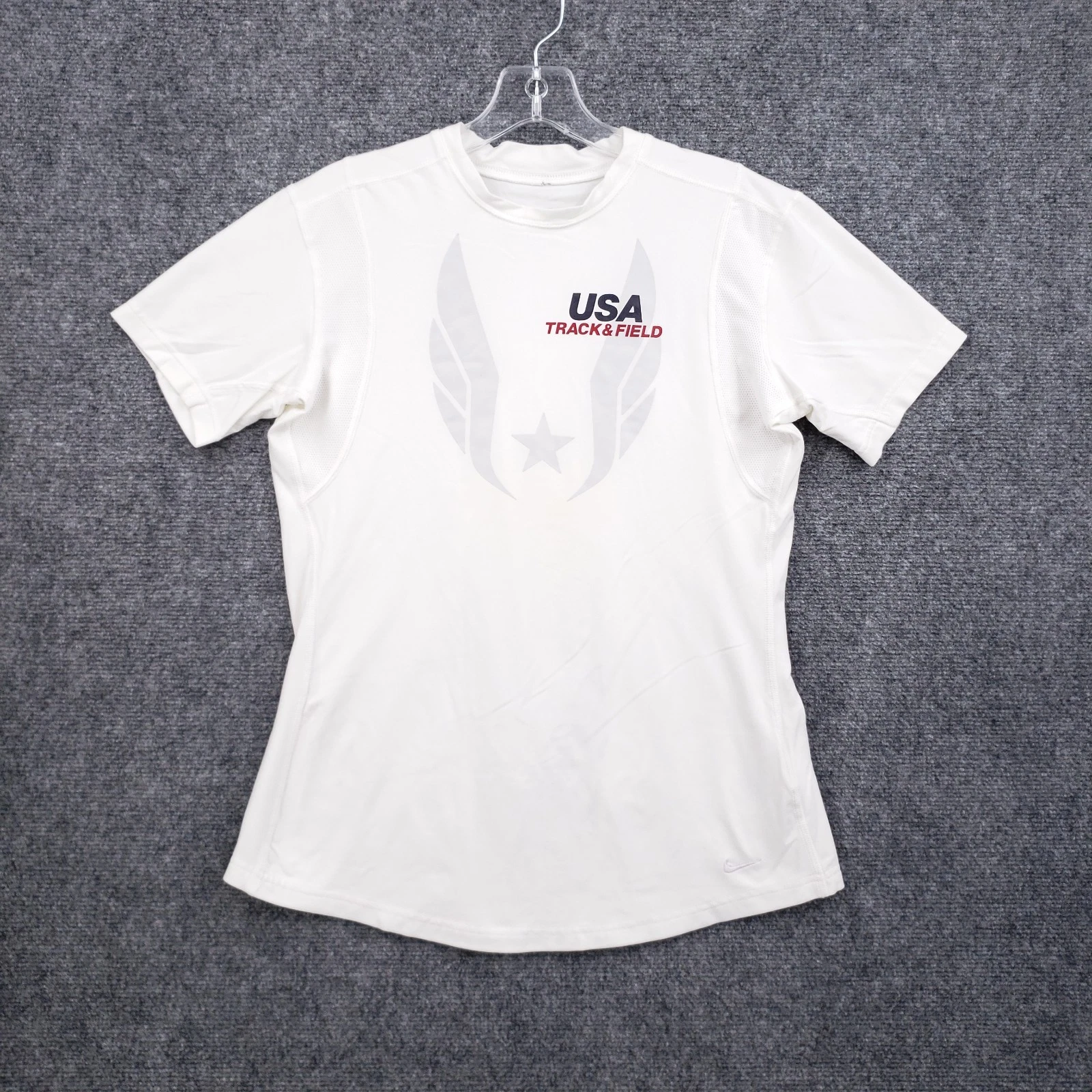 Nike USA Track & Field Shirt Womens Large White Performance Athletic T Shirt