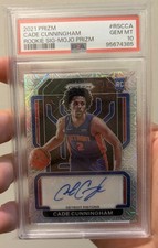 2021 PANINI PRIZM ROOKIE SIGNATURE AUTO MOJO PRIZM /25 CADE CUNNINGHAM PSA 10