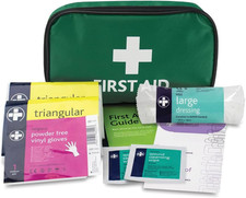 RELIANCE MEDICAL HSE 1 Person First Aid Kit in Small Green Pouch for Home Car Ho