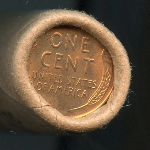 1957 D Lincoln Cent OBW Original Bank Wrap Unc. Roll * No Reserve *