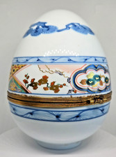 Rare - Raynaud & Co. French Limoges porcelain egg trinket Box - Easter Egg