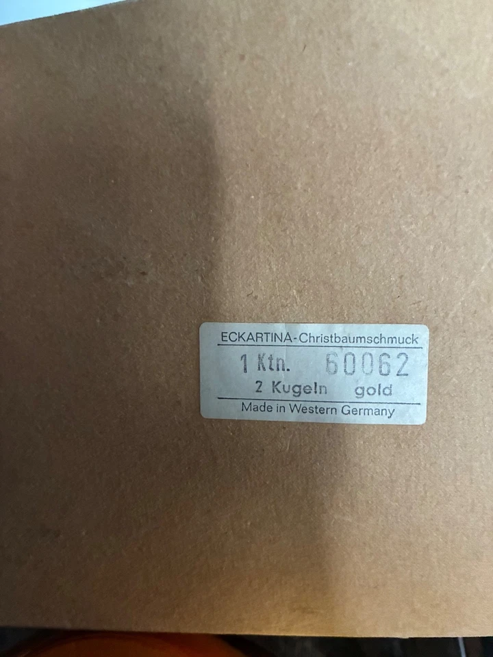 2 alte sehr grosse goldene Weihnachtskugeln  Eckartina Glaskugeln Mundgeblasen - Bild 3 von 4