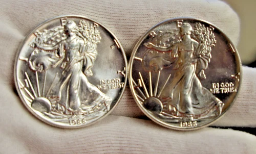 (2) 1988 US Silver Eagle $1 Gem Unc Better Date